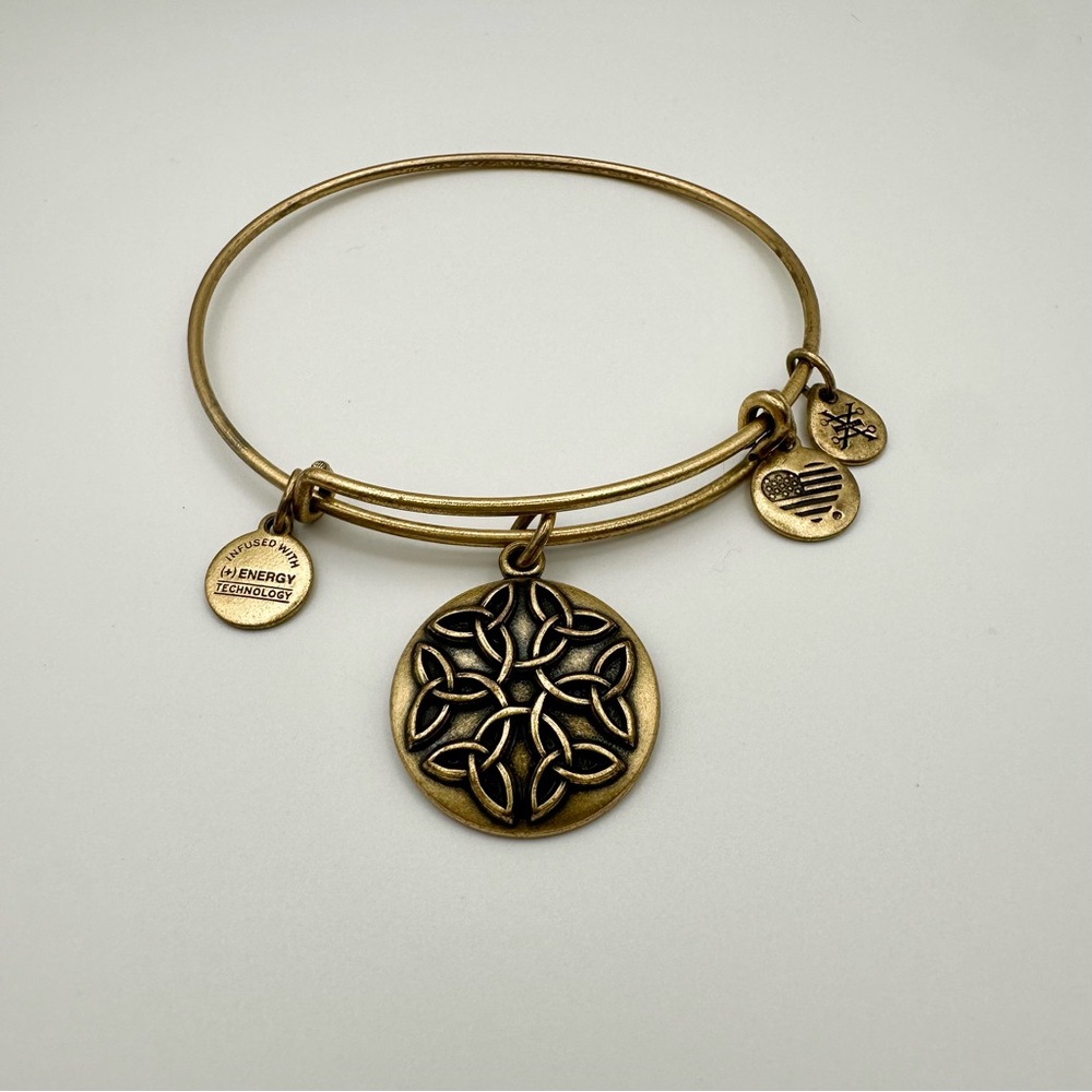 Alex and Ani Endless Knot 2016 Expandable Gold Charm Bangle Bracelet